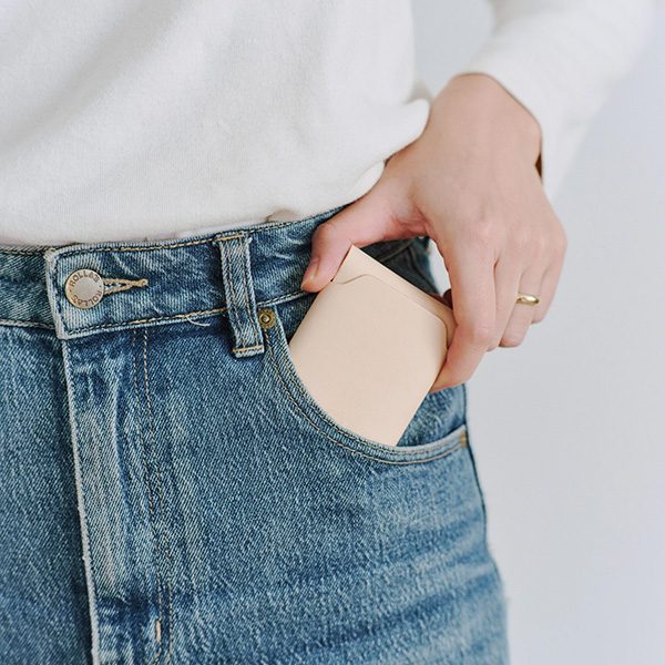 Handcrafted Slim Leather Card Case – Natural, by FYSKY