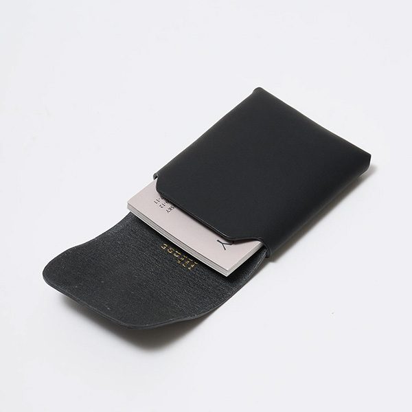 Handcrafted Slim Guidi Leather Card Case – Black, by FYSKY		