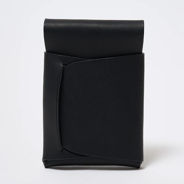 Handcrafted Slim Guidi Leather Card Case – Black, by FYSKY		