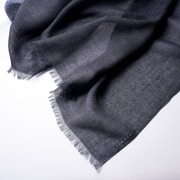 Silk cashmere same-komon in black