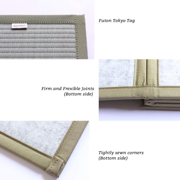 Foldable Igusa Tatami Mattress: Single Size (Natural Igusa) -[MoriSeimenjo6]