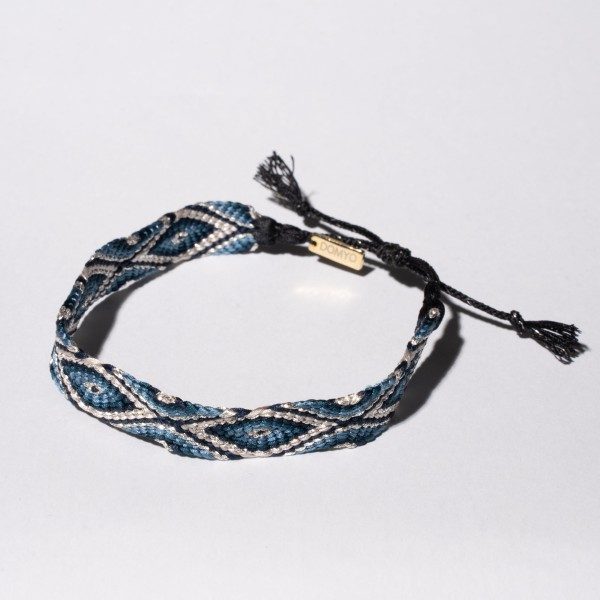 DOMYO KUMIHIMO Bracelet – Kara-kumi – Blue & Silver