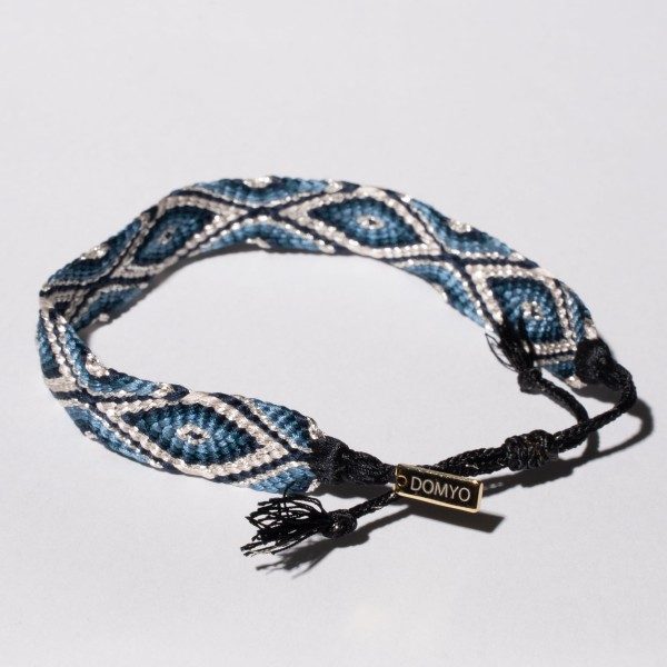 DOMYO KUMIHIMO Bracelet – Kara-kumi – Blue & Silver