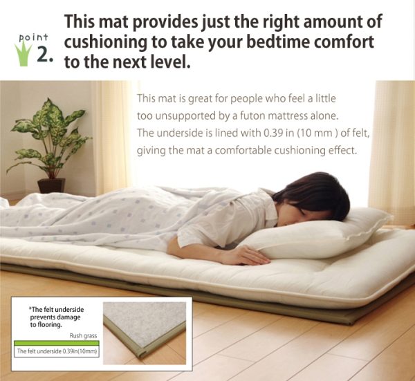 Foldable Igusa Tatami Mattress: Single Size (Natural Igusa) -[MoriSeimenjo6]