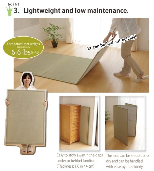 Foldable Igusa Tatami Mattress: Single Size (Natural Igusa) -[MoriSeimenjo6]