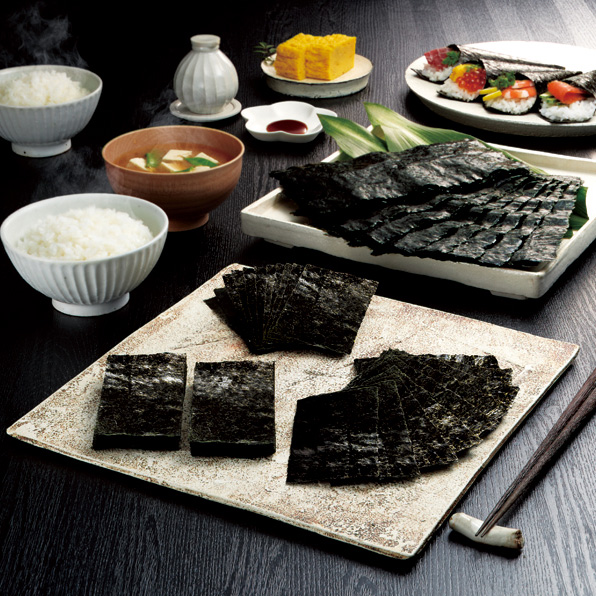 Ume no Hana' Yaki Nori (Toasted Nori) and Ajitsuke Nori (Seasoned Nori) No.1-size Set - long-time seller, signature taste, product of Ariake Sea, gift, Yamamoto Noriten