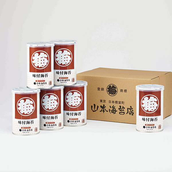 Ajitsuke Nori (Seasoned Nori) set of 6 canisters - product of Ariake Sea, table-sized, temaki-zushi, onigiri, bento, 10 pieces×6 packs, Yamamoto Noriten, souvenir