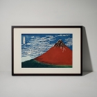 Ukiyoe by Katsushika Hokusai, A Mild Breeze on a Fine Day from the series Thirty-Six Views of Mt. Fuji, woodblock prints, with frame