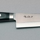 Damascus Petty Knife 13.5cm- with brim, Super Gold 2, total length 24.5cm, kitchen knife, Ubukeya, gift, souvenir