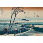 Ukiyoe, woodblock prints, Ejiri in Suruga Province from the series Thirty-Six Views of Mt. Fuji by Katsushika Hokusai, with frame