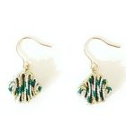 DOMYO Silk KUMIHIMO Earrings – Korai-gumi Zigzag – Gold, Silver & Green