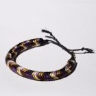 DOMYO KUMIHIMO Bracelet – Nara-gumi – Purple & Golden Brown, 100% Silk