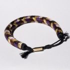 DOMYO KUMIHIMO Bracelet – Nara-gumi – Purple & Golden Brown, 100% Silk