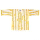 AYU FROM (yellow) — Chinese stripe pattern, Tewsen shirt, wazarashi material, traditional loose-fitting style, unisex	