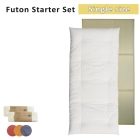 Artisan Crafted Futon Starter Set: Single Size (with Shiki Futon, 2 Futon Covers, and Tatami Mattress) -[MoriSeimenjo3]