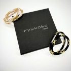 RYUKOBO KUMIHIMO Bracelet – Kujaku-gumi – 2-Layer – Charcoal Black & Cherry Blossom Pink