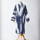 Sankatsu Yukata Fabric Robe “Minamo” – Indigo, Unisex