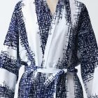 Sankatsu Yukata Fabric Robe “Minamo” – Indigo, Unisex